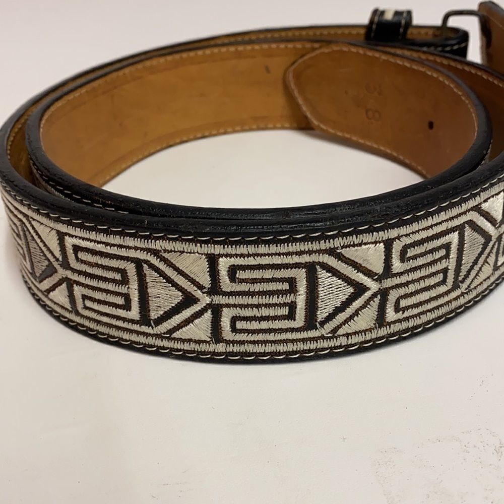 NWOT RARE YAC‎ Leather Design Men Leather Belt: 38 - Picture 3 of 7